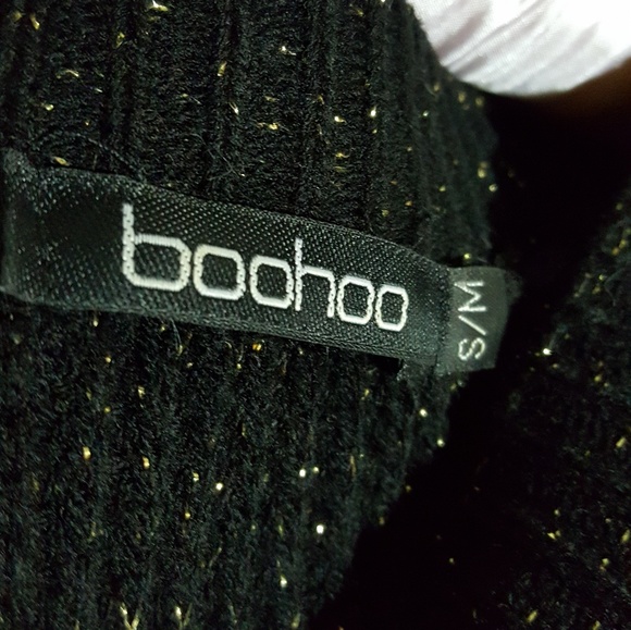 Boohoo | metallic knit cold shoulder sweater - Picture 7 of 7